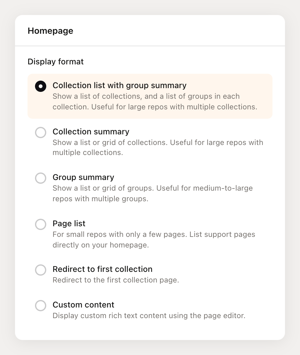 landing page settings